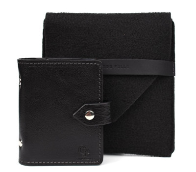 Кардхолдер CardCase чорна шкіра Grande Pelle 311410