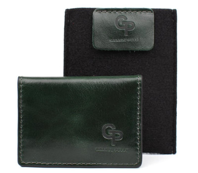 Обкладинка на ID паспорт автодокументи права зелена Grande Pelle 211391