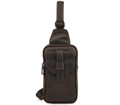 Чоловічий шкіряний слінг на два відділення Limary Lim-418RC крейзі хорс