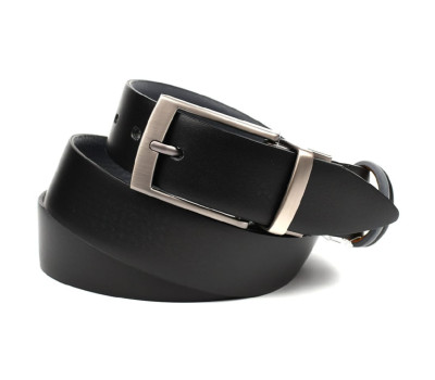 Двосторонній ремінь зі шкіри оленя чорний \ сірий Sergio Tori st22764