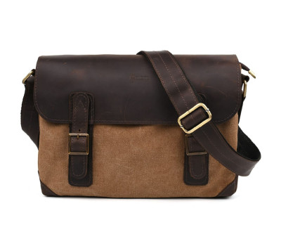 Чоловіча сумка через плече з канвасу та шкіри RCc-6002-3md TARWA