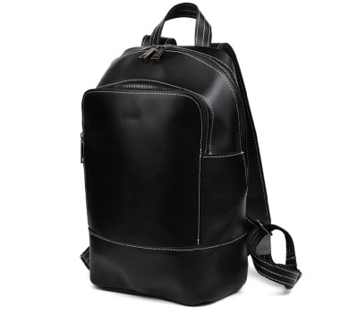 Жіночий чорний шкіряний рюкзак TARWA GAw-2008-3md гладка шкіра