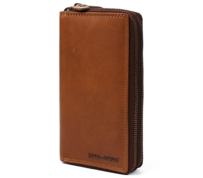 Шкіряний чоловічий клатч коньячний Hill Burry HB3628B на два відділення