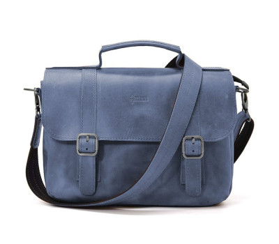 Чоловіча сумка-портфель на плече із ручкою TARWA RK-6008-3md синя