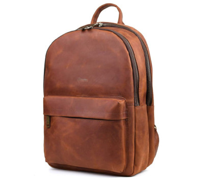 Чоловічий шкіряний рюкзак TARWA RB-7273-3md коньячний крейзі хорс