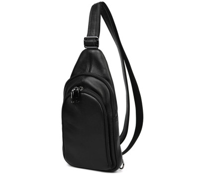 Чоловічий шкіряний рюкзак слінг Limary Lim-181GA чорна Наппа
