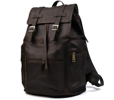 Шкіряний рюкзак RC-0010-4lx від бренду TARWA коричнева крейзі хорс