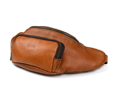 Стильна сумка на пояс бренду TARWA GB-3079-4lx у коньячному кольорі