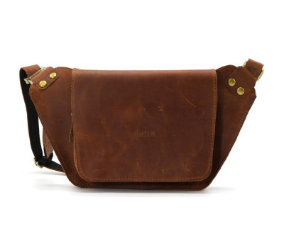 Шкіряна бананка напоясна коньячна RB-8128-3md TARWA