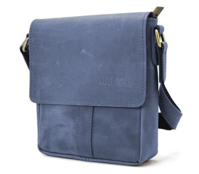 Невелика чоловіча сумка через плече шкіряна Limary lim-354RK синя