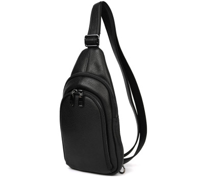 Чоловічий шкіряний рюкзак слінг Limary Lim-181FA чорний флотар