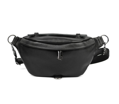 Жіноча шкіряна бананка напоясна сумка Limary Lim-061GA чорна Наппа