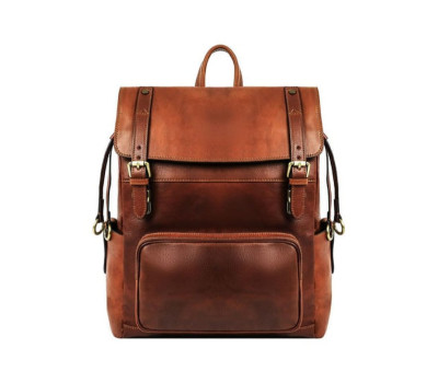 Шкіряний рюкзак - The Good Earth - Коньячно-коричневий матовий колір - Time Resistance 5232301