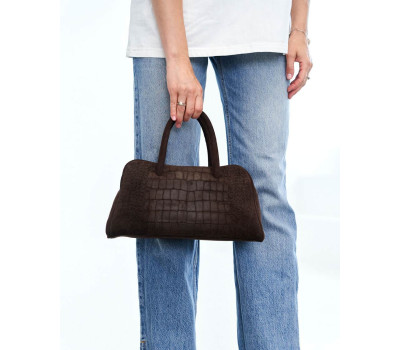Жіноча шкіряна сумка «Кармел» шоколадний кроко WeLassie