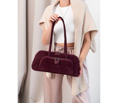 Замшева жіноча сумка «Alexa» бордова WeLassie