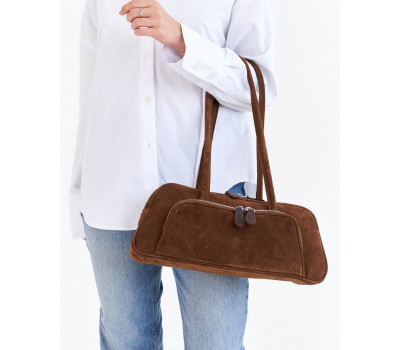 Замшева жіноча сумка «Alexa» карамельна WeLassie