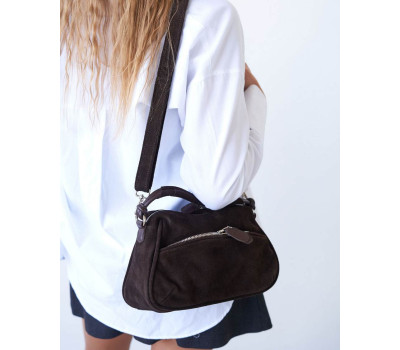 Жіноча замшева сумка «Нанні» темний шоколад WeLassie