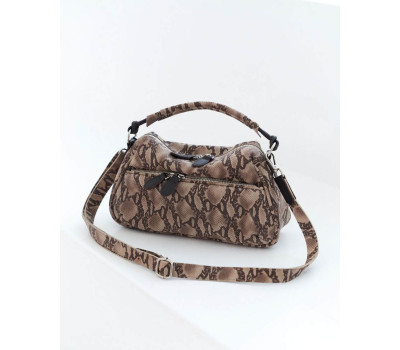 Жіноча шкіряна сумка «Нанні» бежева рептилія WeLassie