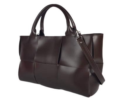 Сумка жіноча "Вега" натуральна шкіра, колір шоколад, гладкий