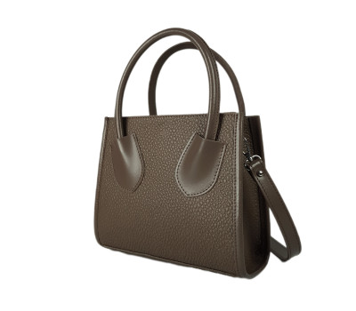 Сумка жіноча "Пінаколада" натуральна шкіра,коричнева (капучино) з тисненням перлів