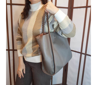 Сумка жіноча "Лола" натуральна шкіра, колір лате, флотар