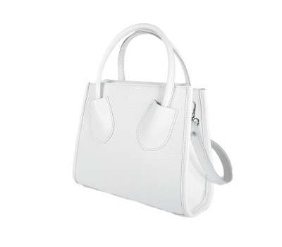 Сумка жіноча "Пінаколада" натуральна шкіра, біла тиснення рептилія