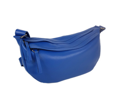 Сумка жіноча бананка "Джой" натуральна шкіра, синій флотар