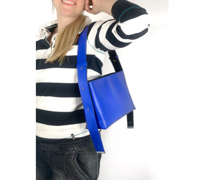 Сумка жіноча "Демі" натуральна шкіра, синя матова