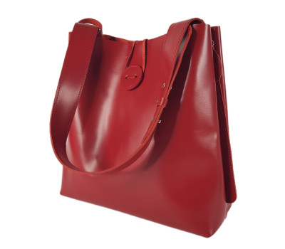 Сумка-шопер "Барбара" натуральна шкіра, червона матова