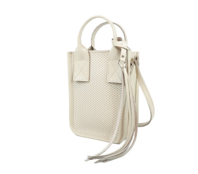 Сумка жіноча "Амелі"" натуральна шкіра, слонова кістка з тисненням плетінка