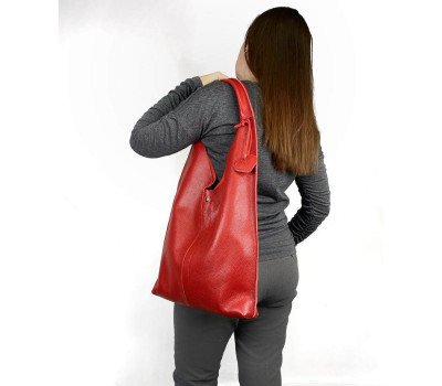 Сумка жіноча "Лінда" натуральна шкіра, червона флотар