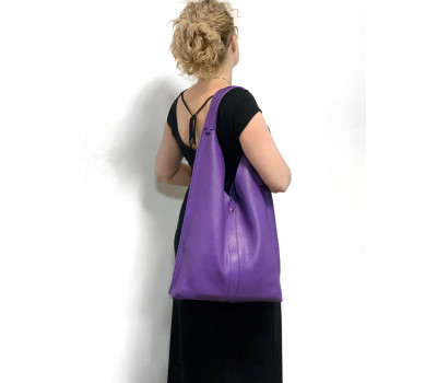 Сумка жіноча "Лінда" натуральна шкіра, фіолетова флотар