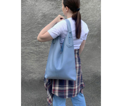 Сумка жіноча "Лінда" натуральна шкіра, блакитна флотар