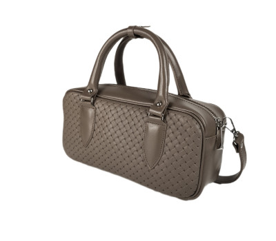 Сумка жіноча "Бріджит" натуральна шкіра, колір бежевий (капучіно) , тиснення вінето