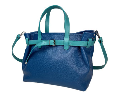 Сумка жіноча "Хлоя" натуральна шкіра, синій флотар