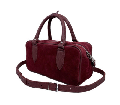 Сумка жіноча "Бріджит" натуральна шкіра, бордова замш