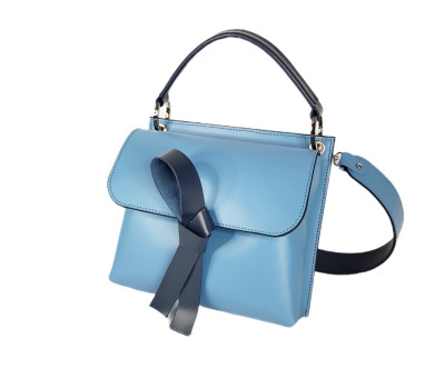 Сумка жіноча "Одрі" натуральна шкіра, блакитна