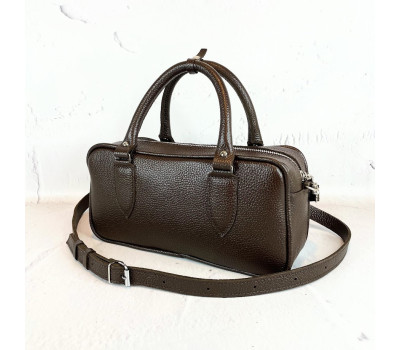 Сумка жіноча "Бріджит" натуральна шкіра,коричнева, тиснення флотар