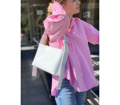 Сумка жіноча "Демі" натуральна шкіра, біла матова