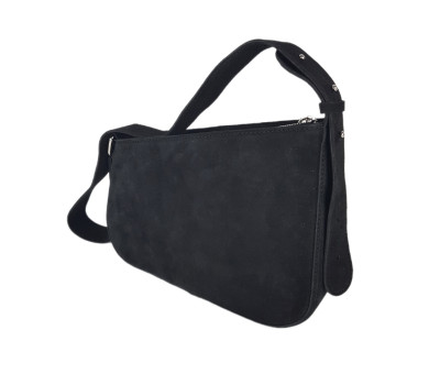 Сумка жіноча "Наомі" натуральна шкіра, замша чорна