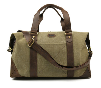 Дорожня спортивна сумка TARWA RCh-0320-4lx з канвас хаккі та шкіри крейзі хорс