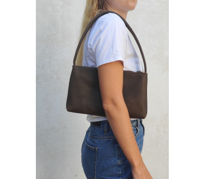 Шкіряна жіноча сумка хобо TARWA RC-hobo-4lx коричневий крейзі