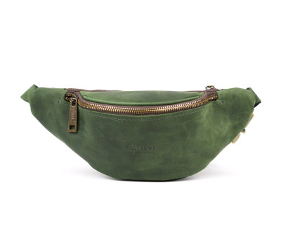 Зелена сумка бананка з кінської шкіри TARWA RE-3034-3md