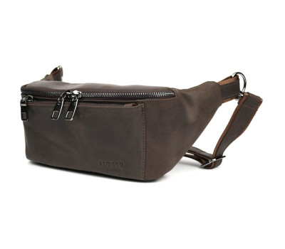 Шкіряна бананка напоясна сумка Limary Lim-233RC крейзі хорс