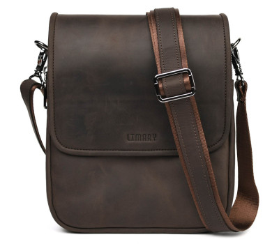 Чоловіча сумка через плече на три відділення месенджер Limary Lim-015RC крейзі хорс