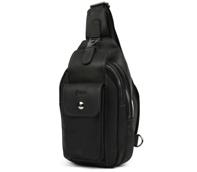 Модний рюкзак слінг на шлейку чорний TARWA RA-4007-3md