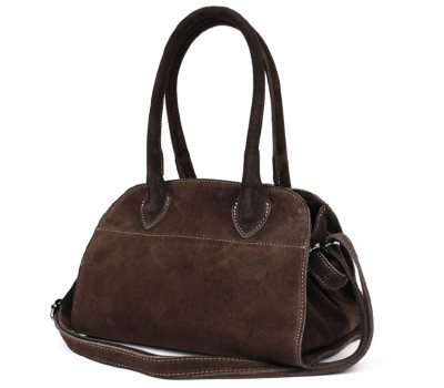 Замшева жіноча сумка тоут Італія Firenze fz3752_chok у кольорі шоколад