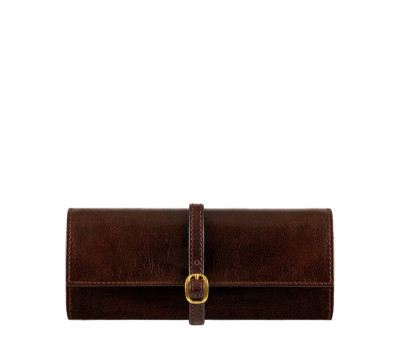Шкіряний жіночий дорожній футляр для ювелірних виробів - Madame Bovary - Коричневий колір - Time Resistance 5240601