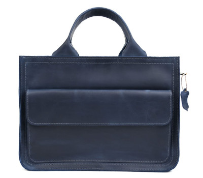 Сумка портфель шкіряна для документів ноутбука LIMARY lim-380RK синя