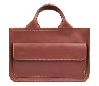 Сумка портфель шкіряна для документів ноутбука LIMARY lim-380RB коньячна